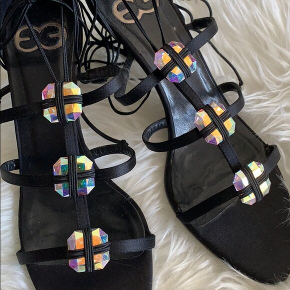 Escada Y2K Iridescent Jeweled Sandals - Picture 2 of 7